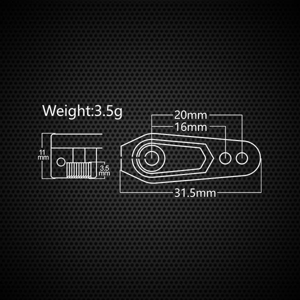 Power HD Aluminum Servo Horn 16-20mm 25T