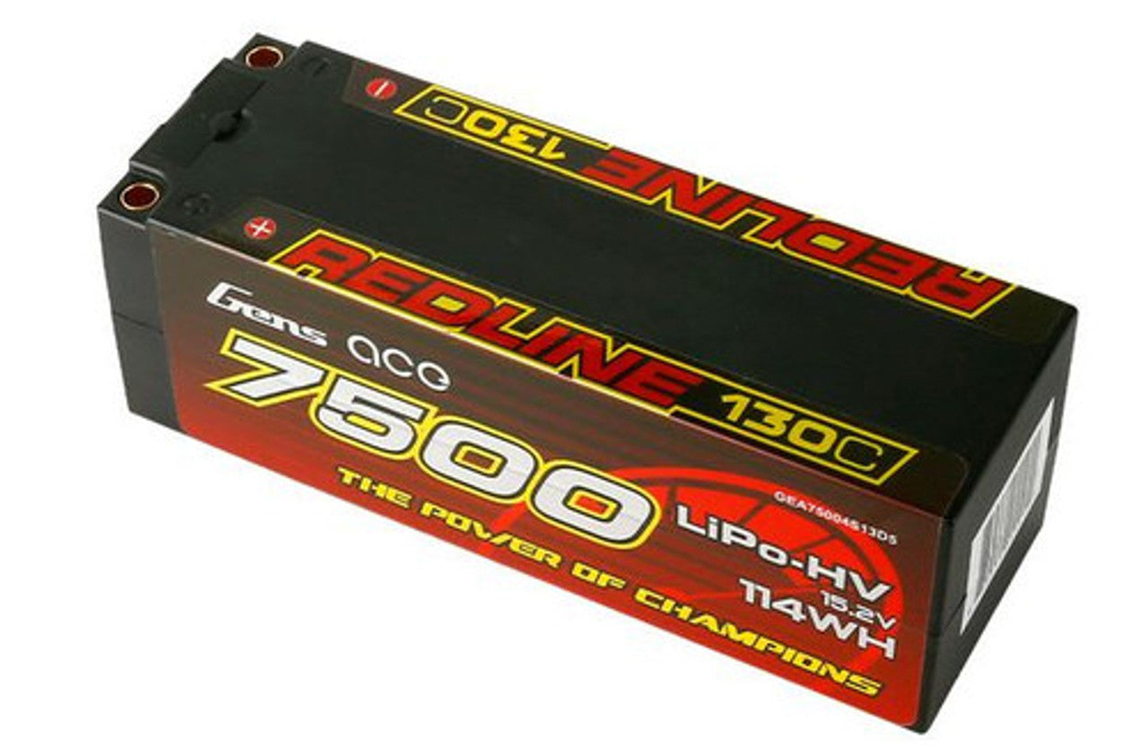 GENS ACE REDLINE 7500MAH 15.2V 4S HV 130C HARDCASE LIPO BATTERY