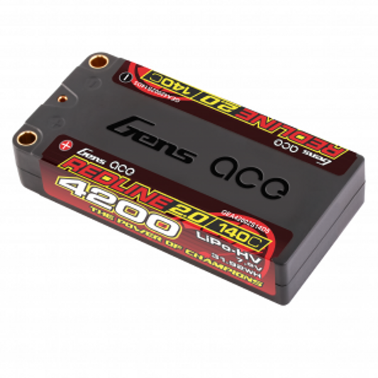 Gens ace Redline 2.0 Series 4200mAh 7.6V 140C 2S1P HardCase HV Lipo Battery Pack