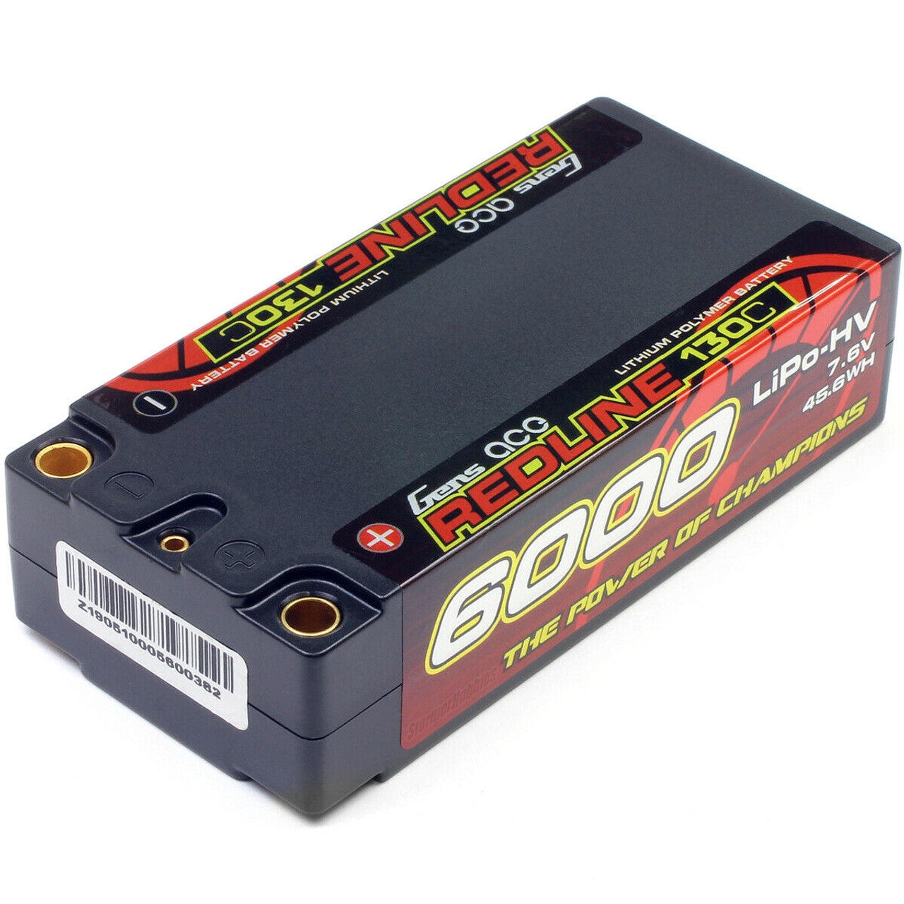Gens Ace Redline HV 6000mAh 7.6v 130C Shorty Lipo Battery 5mm Bullet 220g